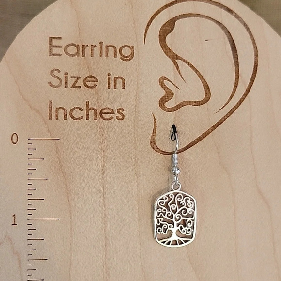 Tree of Life Dainty Drop Earrings - Picture 3 of 6